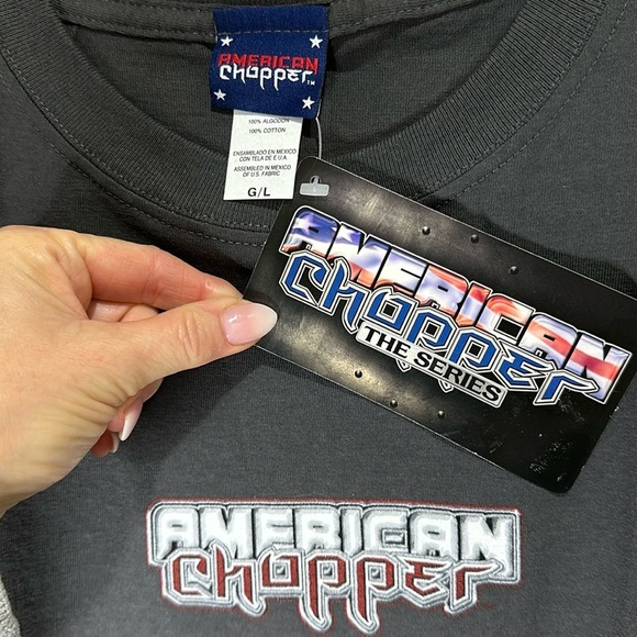 AMERICAN CHOPPER GreyVintage T-Shirt, Size L, NWT - Picture 2 of 6